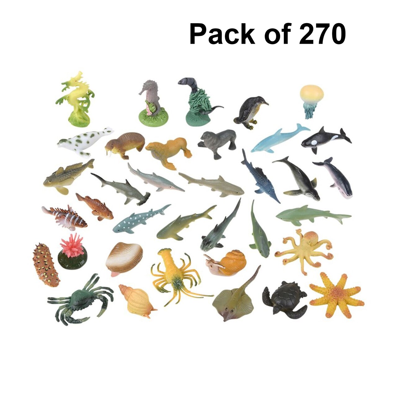 Mini Sea Animals Toys | Assorted colors 2 1/4 in | Plastic Aquarium Animals | Raheev®